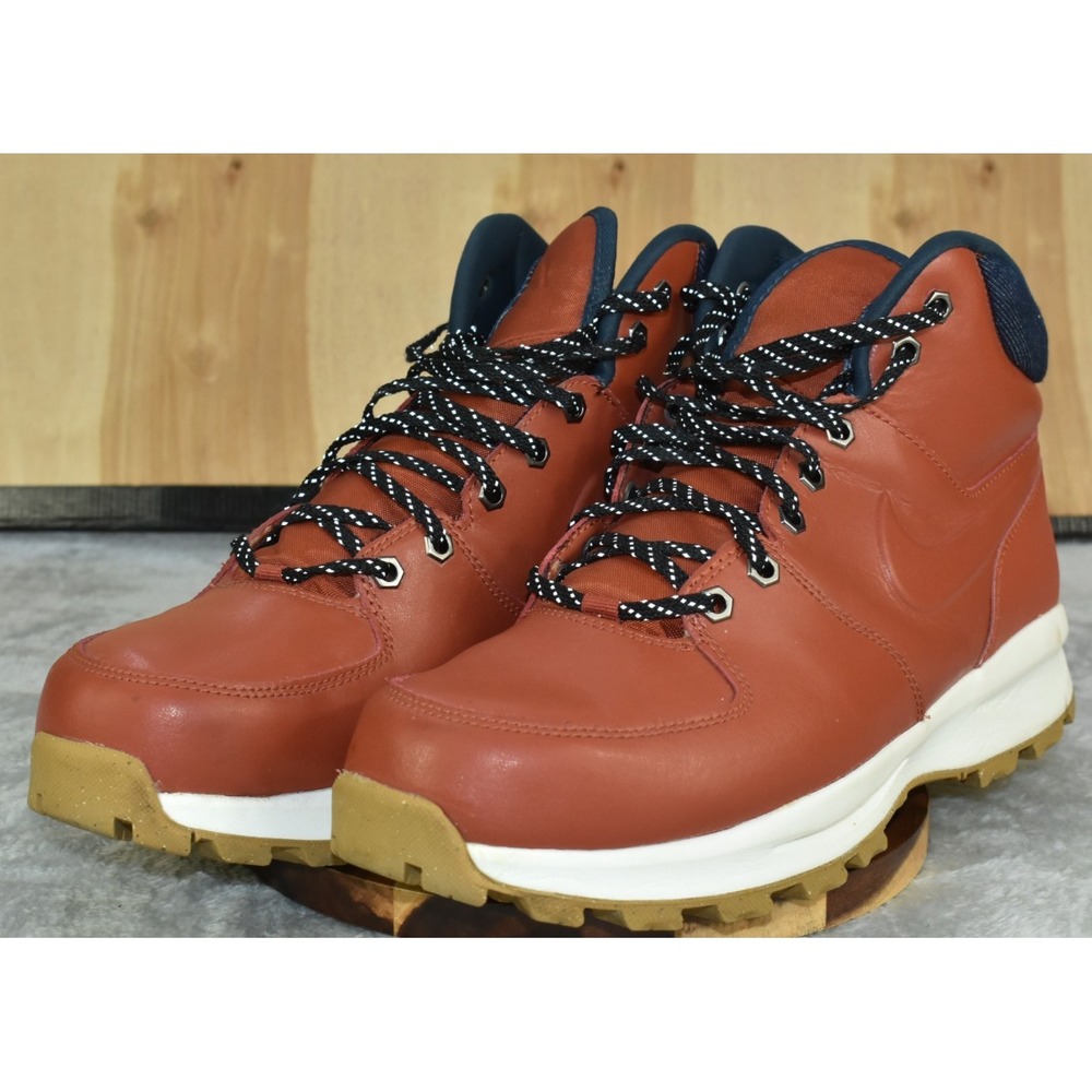 Nike Manoa Leather SE Men High Boots Size 12 Rugged Orange/Navy DC8892-800
